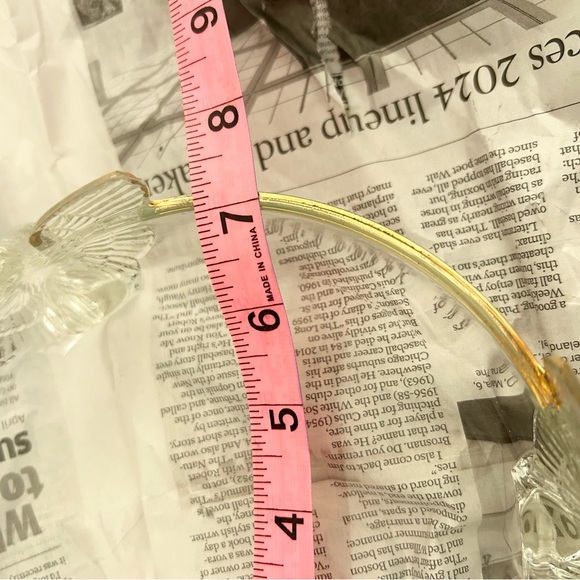 Vintage Mid Century 3 Eagle Footed Glass Dish with Gold Accents - Picture 5 of 5